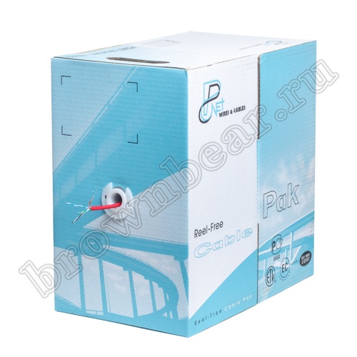 Кабель Витая пара, 4 пары, медный, 5е категория, многожильный, красный, PCnet, бухта 300м PCnet фото 6