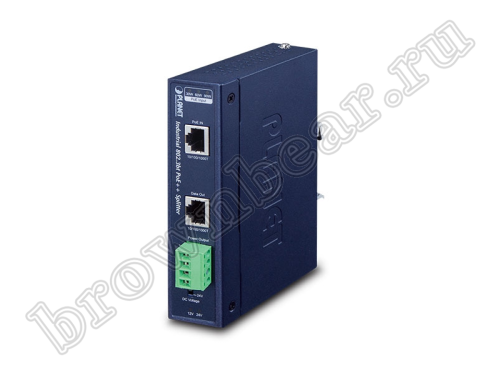 IPOE-173S Промышленный PoE сплиттер Planet 10/100/1000Мб/с 802 3bt PoE++ type 4 PD, 12В/24В, PoH совместимый
