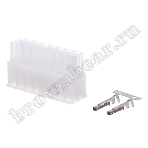 Разъем питания Mini-Fit 16 контактов, гнездо на кабель, шаг 4,2мм MF-16F фото 6