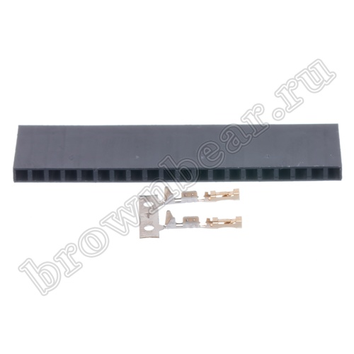 Разъем 1х20 гнездо на кабель, шаг 2.54мм, с контактами фото 4