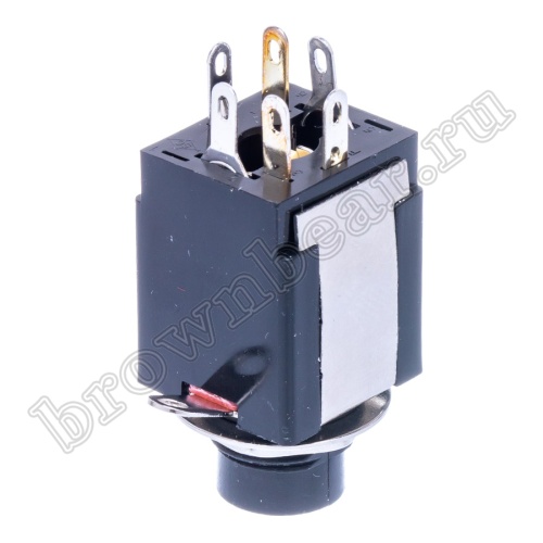 Разъём 6.35мм гнездо Jack 1/4" на приборный блок, стерео, 6 контактов AUB-23 фото 6