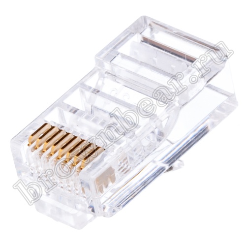 Разъём RJ-45 (8P8C) 3 зубца, вилка под плоскую витую пару TP-8P8C-S3