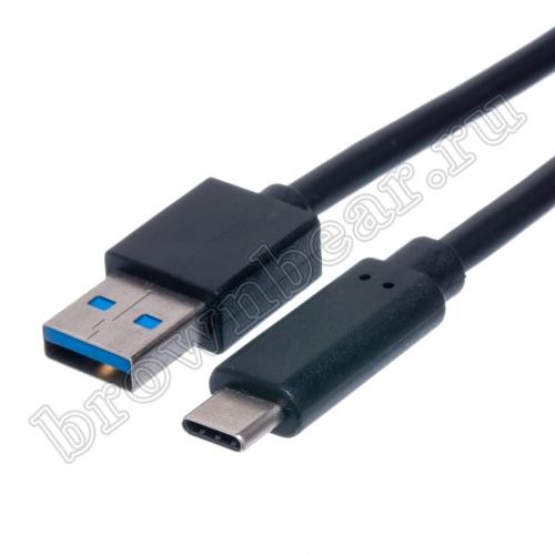 Кабель интерфейсный USB 2.0, type А - type C, вилка - вилка, черный, 2 метра фото 3