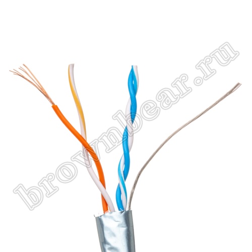 Кабель Витая пара, 2 пары, медный, 5 категории, многожильный, экранированный, серый, PCnet, бухта 305м PCnet фото 7