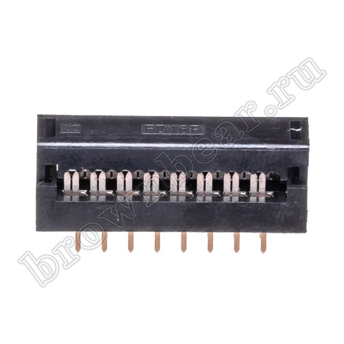Разъем IDC 2х8 контактов на плату для наколки на шлейф, шаг 2.54мм FDC-16 фото 4