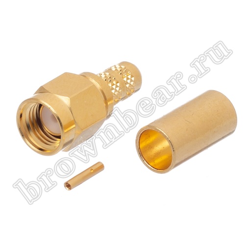 Разъем RP-SMA Amphenol, гнездо на кабель RG-58, обжимной, позолоченный 132113RP фото 2