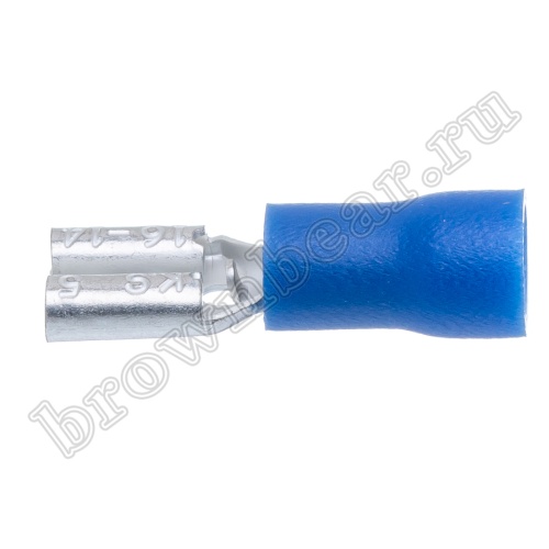 Клемма плоская обжимная 4.8 мм, гнездо на провод 1.5 - 2.5 мм², изолированная, кратно 100шт., РПИ-М TAI4.8-2F фото 2