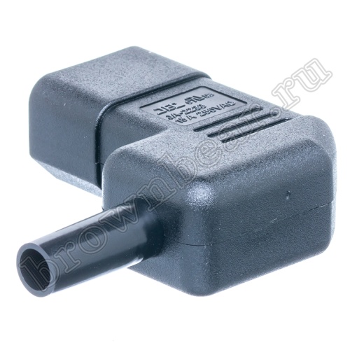 Разъем питания IEC C14, вилка на кабель разборная, прямой угол, тип 2, 10A фото 3