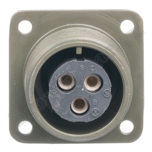 Разъём Amphenol серии MS, 3 контакта, розетка на блок, тип 16, резьбовой MS3102E-16-10S фото 5