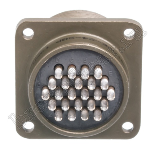 Разъём Amphenol серии MS, 24 контакта, вилка на блок, тип 24, резьбовой MS3102E-24-28P фото 5