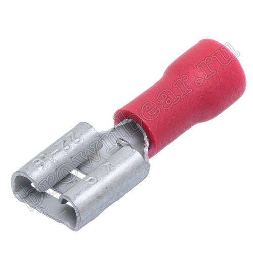 Клемма плоская обжимная 6.3 мм, гнездо на провод 0.25 - 1.5 мм², изолированная, кратно 100шт., РПИ-М TAI-1.25F