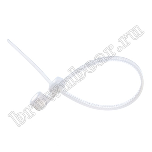 Стяжка (хомут) нейлоновая 100 x 2.5 мм с крепежным отверстием, белая, упаковка 100 шт. TCV-100 фото 2