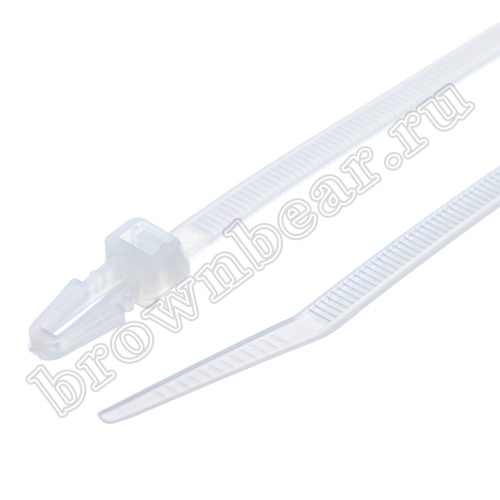 Стяжка (хомут) нейлоновая 155 x 3.5 мм с крепежным пистоном, белая, упаковка 100 шт. PCV-155 фото 4