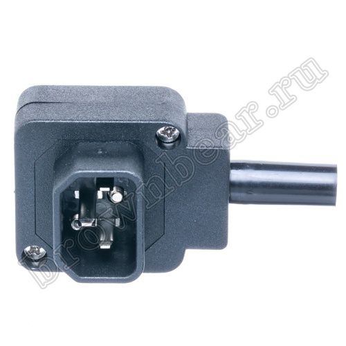 Разъем питания IEC C14 разборный, вилка на кабель, угловой, 10A фото 6