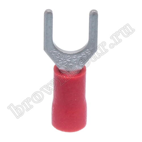 Клемма вилочная обжимная тип "U" 5.3 мм на провод 0.25 - 1.5 мм², изолированная, кратно 100шт. TYI-1.25-5 фото 3