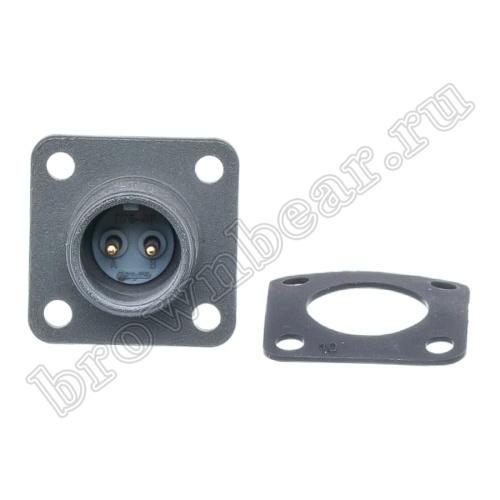 Разъём промышленный круглый MIL-5015 серии MS 2 контакта, вилка на блок фото 2