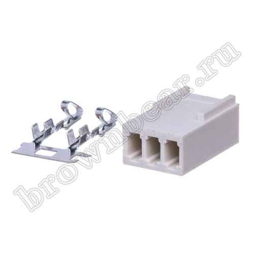 Разъем питания 3 контакта, гнездо на кабель, шаг 2.54 мм HU-3 фото 4