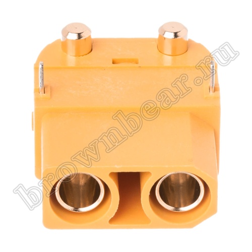 Разъем питания XT90 для АКБ, 2 контакта, розетка на плату угловая XT90PW30-F.G.Y фото 2
