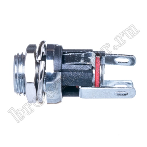 Разъем питания штырьковый DC гнездо 2.5 х 5.5 мм, на приборный блок, под гайку DJK-04B фото 5