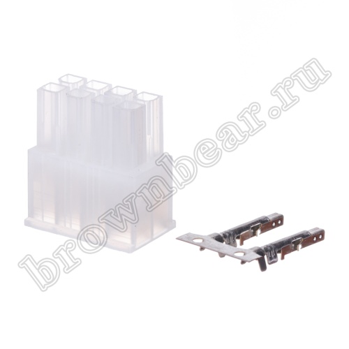 Разъем питания Mini-Fit 8 контактов, гнездо на кабель, шаг 4,2мм MF-8F фото 7