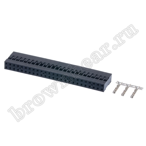 Разъем 2х25 гнездо на кабель, шаг 2.54мм, с контактами