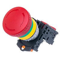 Кнопка управления аварийного останова, поворотная с фиксацией, d 38 мм, НЗ, красная TN2BKR-1B