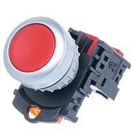 Кнопка управления плоская, без фиксации, d 30 мм, НЗ, красная TN2BFR-1B