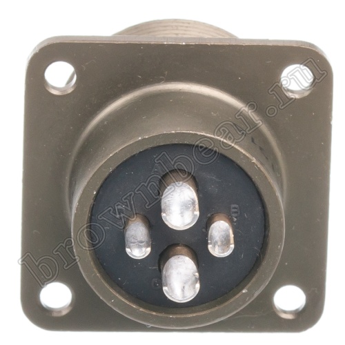 Разъём Amphenol серии MS, 4 контакта, розетка на блок, тип 16, резьбовой MS3102E-16-9S фото 4