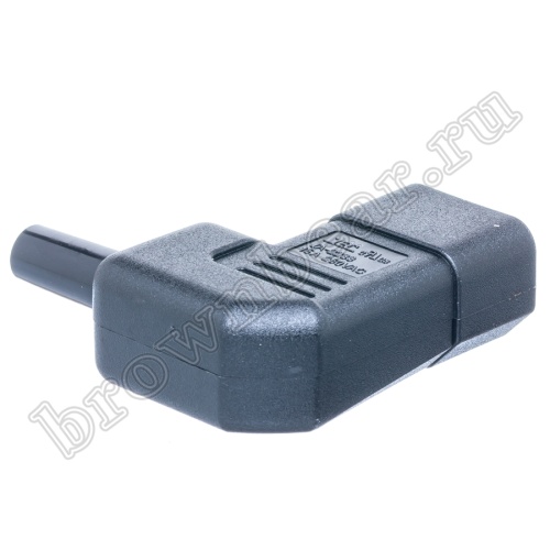 Разъем питания IEC C14, вилка на кабель разборная, прямой угол, тип 2, 10A фото 5