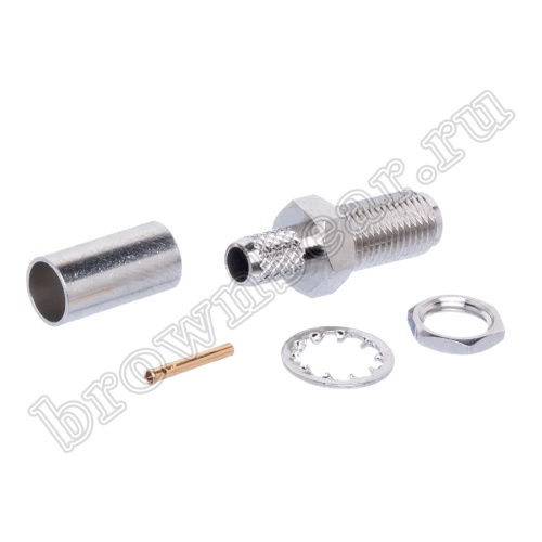 Разъем SMA гнездо на приборный блок RG-58, обжимной, крепление гайка SMA-BC58J2 фото 6