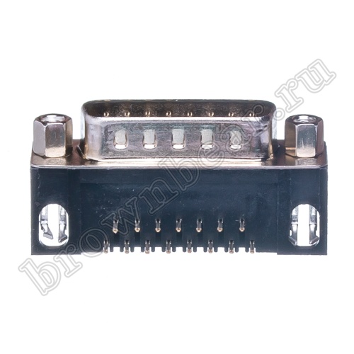 Разъем D-SUB 15 контактов, вилка на плату, прямой угол  7.2мм DRB-15MA фото 2