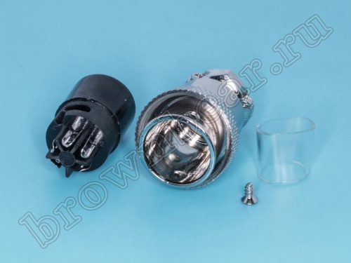 Разъем GX16 (M16) гнездо на кабель 5 контактов, пайка AC-M16-5F фото 4