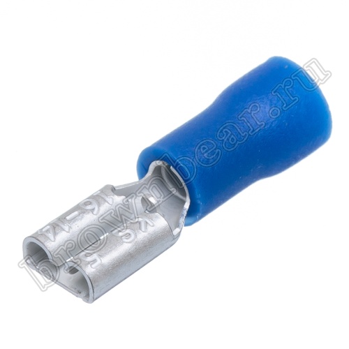 Клемма плоская обжимная 4.8 мм, гнездо на провод 1.5 - 2.5 мм², изолированная, кратно 100шт., РПИ-М TAI4.8-2F