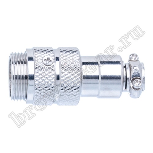 Разъем GX16 (M16) 4 контакта вилка на кабель, наружная резьба AC-M16-4MA фото 2