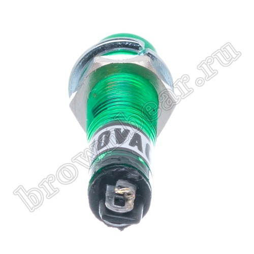 Лампа неоновая  индикаторная с резистором 220В в корпусе, мини, зеленая фото 2