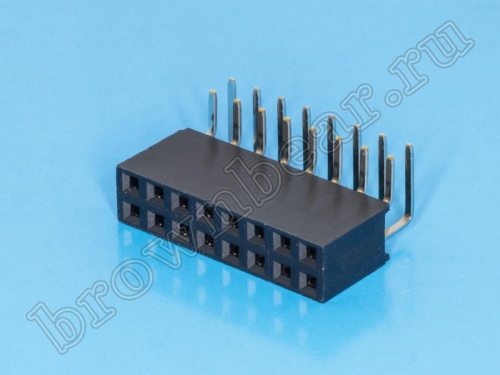 Разъем 2х8 гнездо на плату, прямой угол, шаг 2.54 мм фото 5