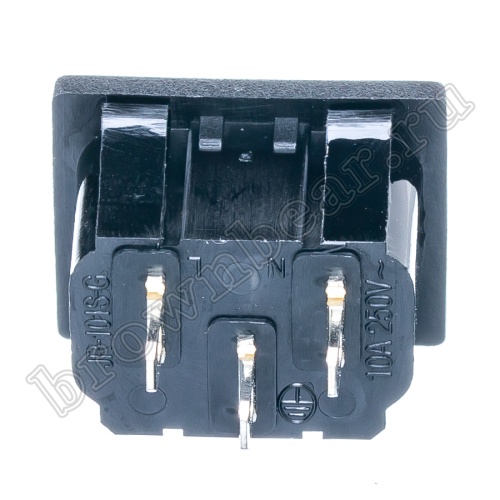 Разъем питания IEC C14, вилка на блок, крепление защелка, 10A фото 5