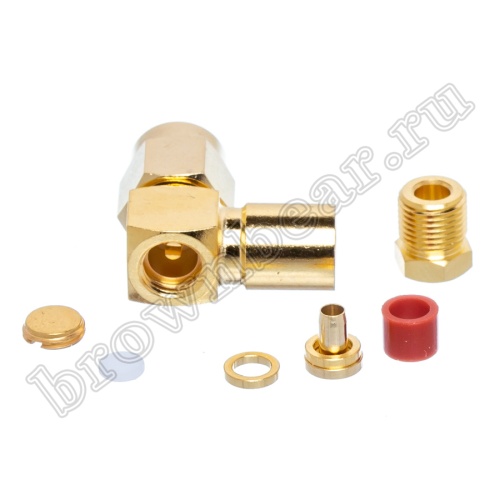 Разъем SMA штекер на кабель RG-174, угловой, пайка SMA-LS174P фото 6