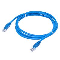 Патч-корд UTP RJ-45, категория 5e, литой, 2 метра, синий 