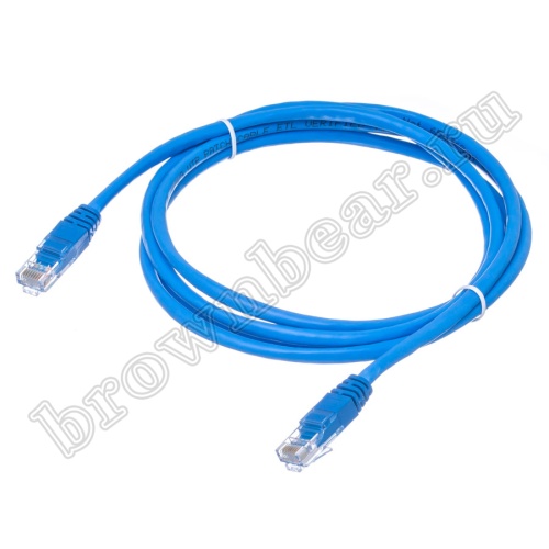 Патч-корд UTP RJ-45, категория 5e, литой, 2 метра, синий 