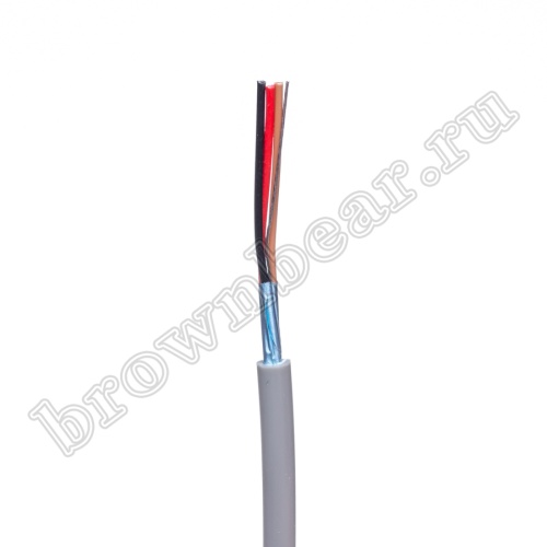 Кабель сигнальный коммуникационный 3 провода, 26AWG, бухта 50м, экранированный, серый SIN YU фото 2