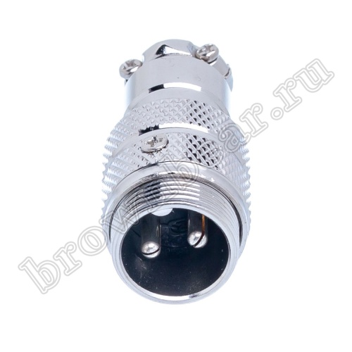 Разъем GX16 (M16) 2 контакта вилка на кабель, наружная резьба AC-M16-2MA фото 5