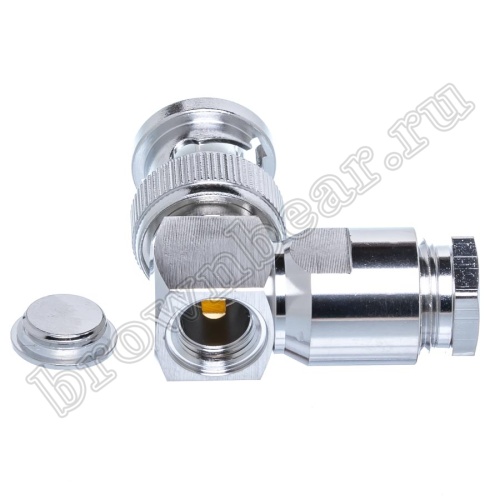 Разъем BNC штекер на кабель RG-58, угловой, пайка BNC-LS58P фото 2