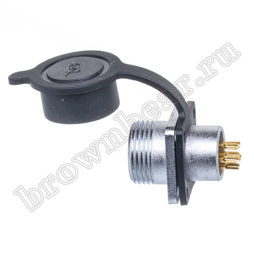 Разъём М14 6 контактов розетка на блок, квадратный фланец фото 4