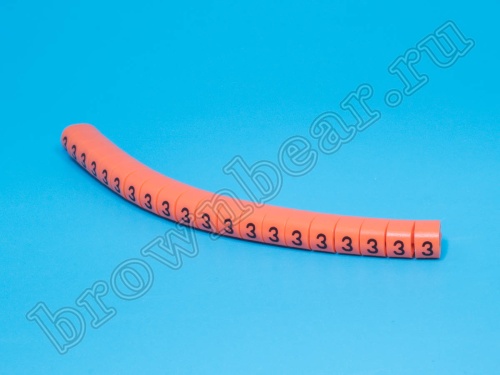 Маркер цифра 3 d=4,2-6,2мм, оранжевый, упак.20 шт. KSS фото 2