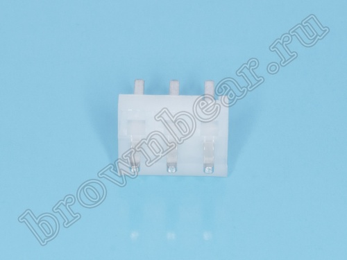 Разъем питания 3 контакта, вилка на плату, шаг 3.96 мм PWL-3 фото 5