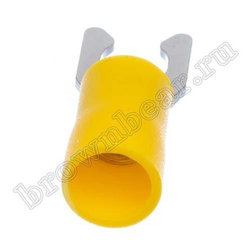 Клемма вилочная обжимная тип "U" 5.3 мм на провод 4.0 - 6.0 мм² с защелкой, изолированная, кратно 100шт. TYLI-5.5-5 фото 2