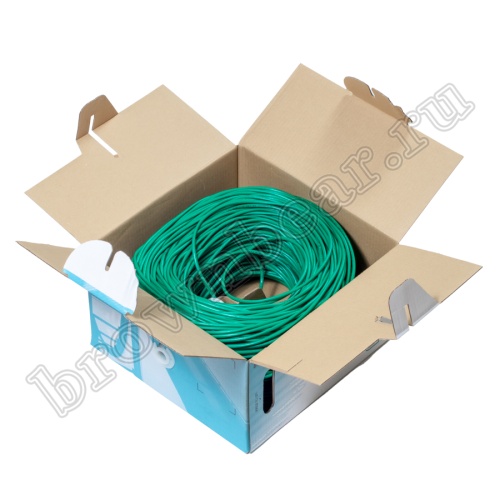 Кабель Витая пара, 4 пары, медный, 5е категория, многожильный, зеленый, PCnet, бухта 300м PCnet фото 3