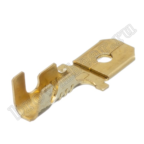 Клемма плоская обжимная 6.3 мм, вилка на провод 2.5 - 4.0 мм, неизолированная, кратно 100шт., РП-П TA-3.5MO фото 3