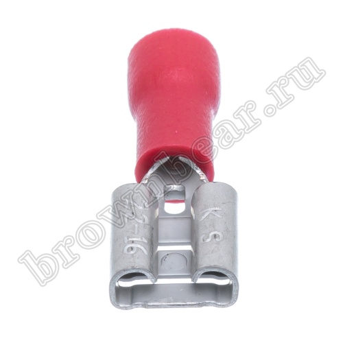 Клемма плоская обжимная 6.3 мм, гнездо на провод 0.25 - 1.5 мм², изолированная, кратно 100шт., РПИ-М TAI-1.25F фото 5